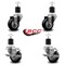 Service Caster 3'' Black Poly Wheel Swivel 1-7/8'' Expanding Stem Caster Set 2 Brakes, 4PK SCC-EX20S314-PPUB-BLK-2-TLB-2-178 - alternate 4